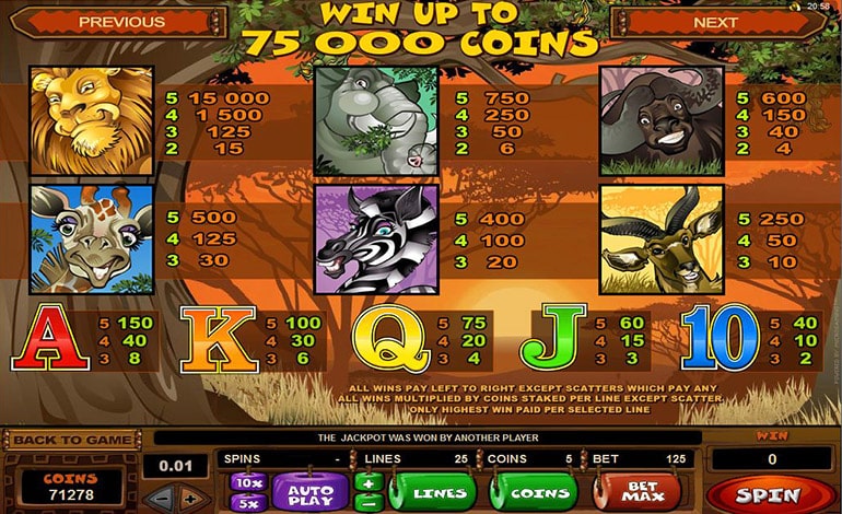 Mega Moolah symbols
