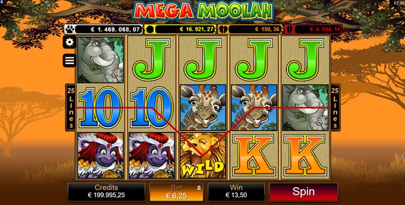 Mega Moolah winning combination