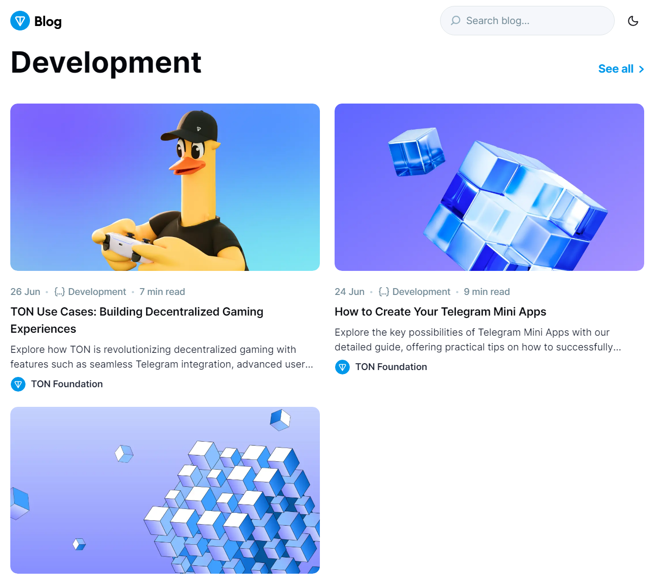Example of a website on TON blockchain