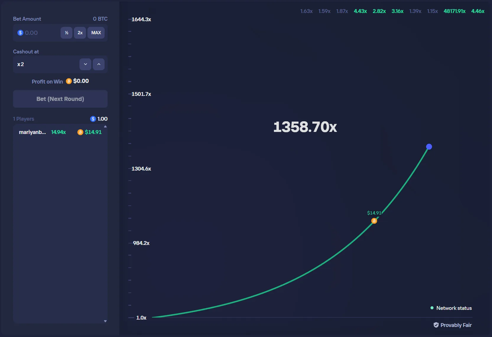 Crash Game Multiplier Trajectory