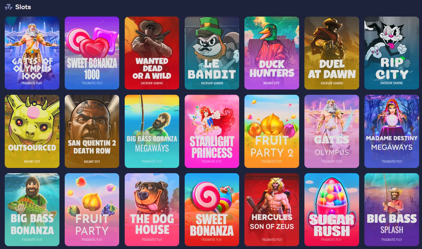Duel Casino Popular Slots
